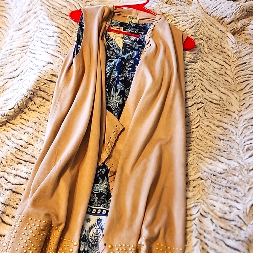 Vocal Micro Suede long studded Vest